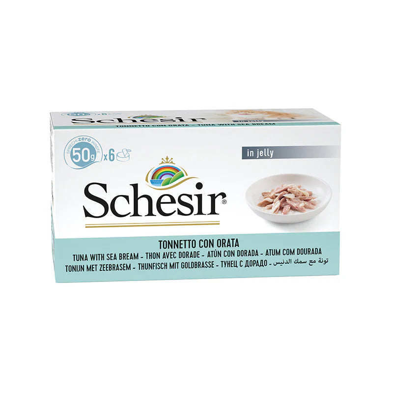Schesir Tonnetto con Orata in Gelatina 6x50g - Cibo Umido per Gatti Schesir Tonnetto con Orata in Gelatina 6x50g - Cibo Umido per Gatti
